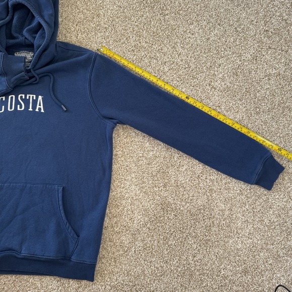 Costa Del Mar Size S Born On The Water Blue Drawstring Kangaroo Pouch Hoodie - Picture 8 of 8